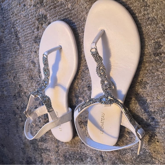 Le Château rhinestone sandals in white SIZE 6 - Picture 3 of 3